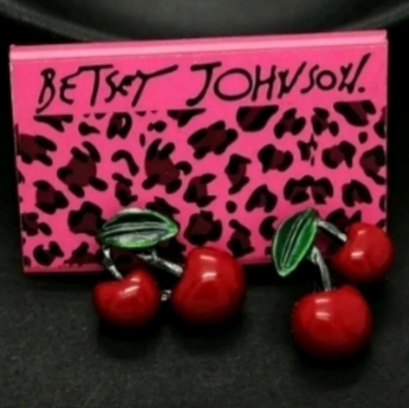 Betsey Johnson Jewelry - 🍒 SOLD Double Cherry Earrings